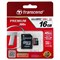 Карта памяти MicroSD  16GB  Transcend Class 10 UHS-I (300x) + SD адаптер - фото 9705